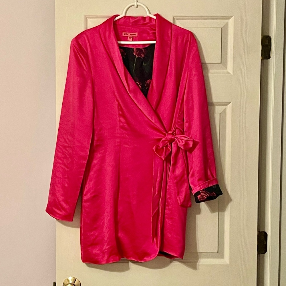 Betsey Johnson Pink Maya blazer dress size large.